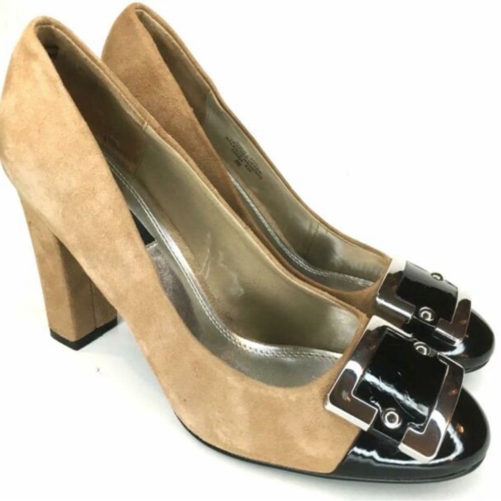 WHBM Heels Suede Shoes Theo Camel Size 🙌7 M Brown